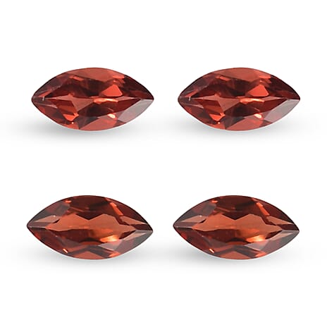 Set Of 4 Red Garnet Marquee 6X3 mm Gemstone, 1.24 Ct