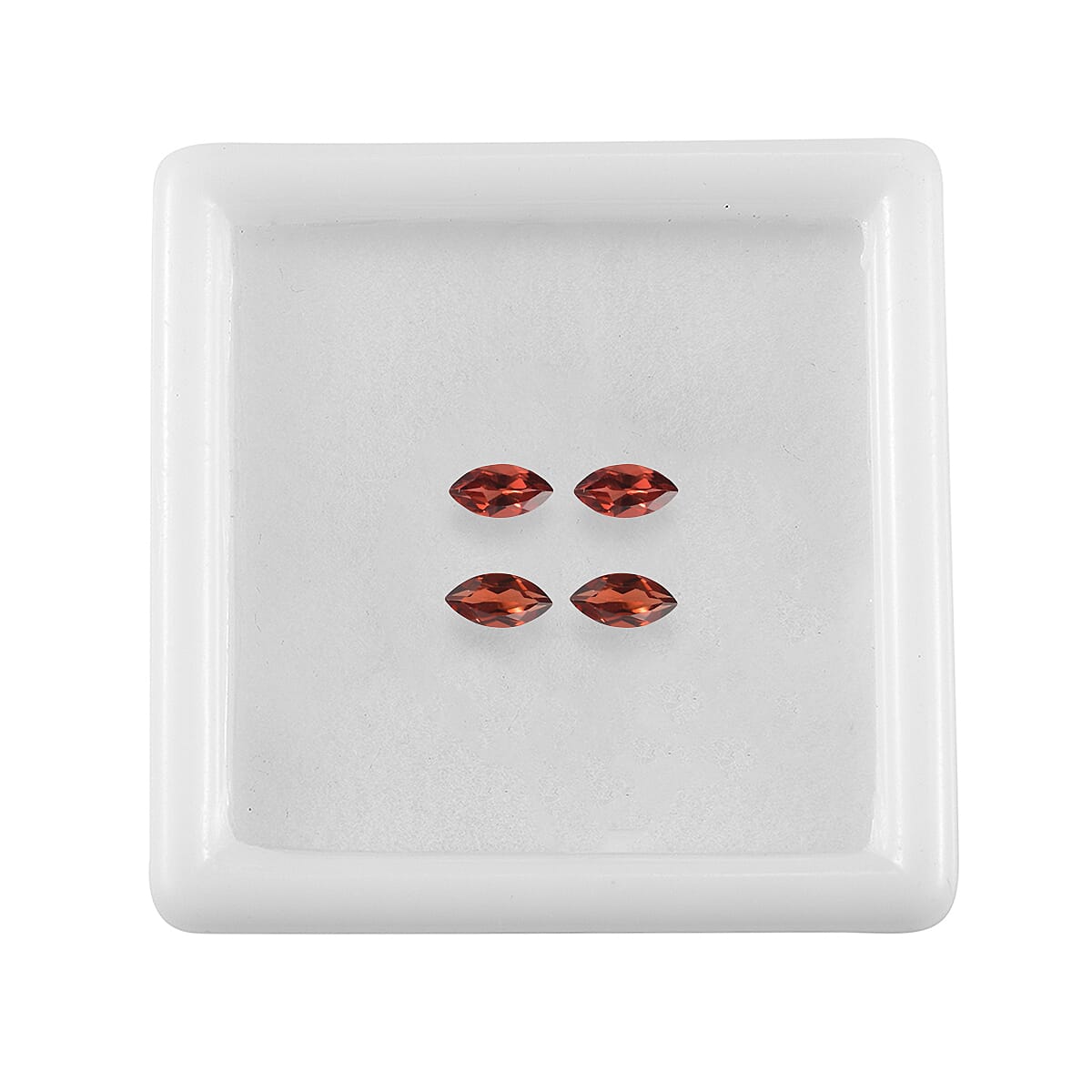 Set Of 4 Red Garnet Marquee 6X3 mm Gemstone, 1.24 Ct