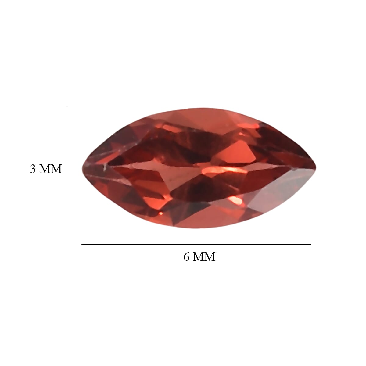 Set Of 4 Red Garnet Marquee 6X3 mm Gemstone, 1.24 Ct