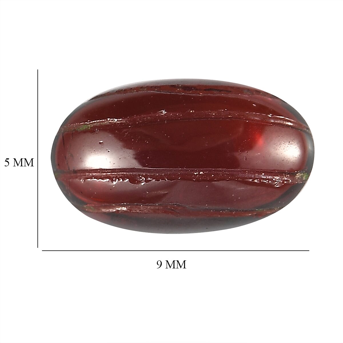 Red Garnet Oval Cut 9X5 mm Gemstone, 1.55 Ct