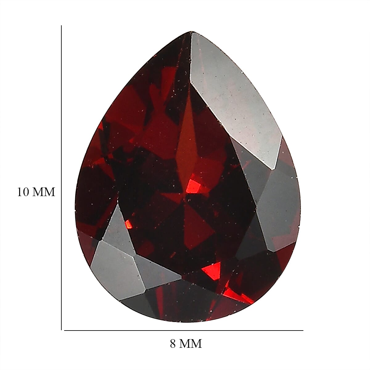 Red Garnet Pear 10X8 mm Gemstone, 2.56 Ct