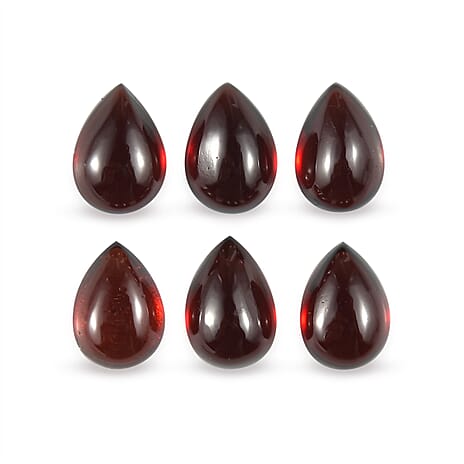 Set Of 6 Red Garnet Pear 7X5 mm Gemstone, 6.58 Ct