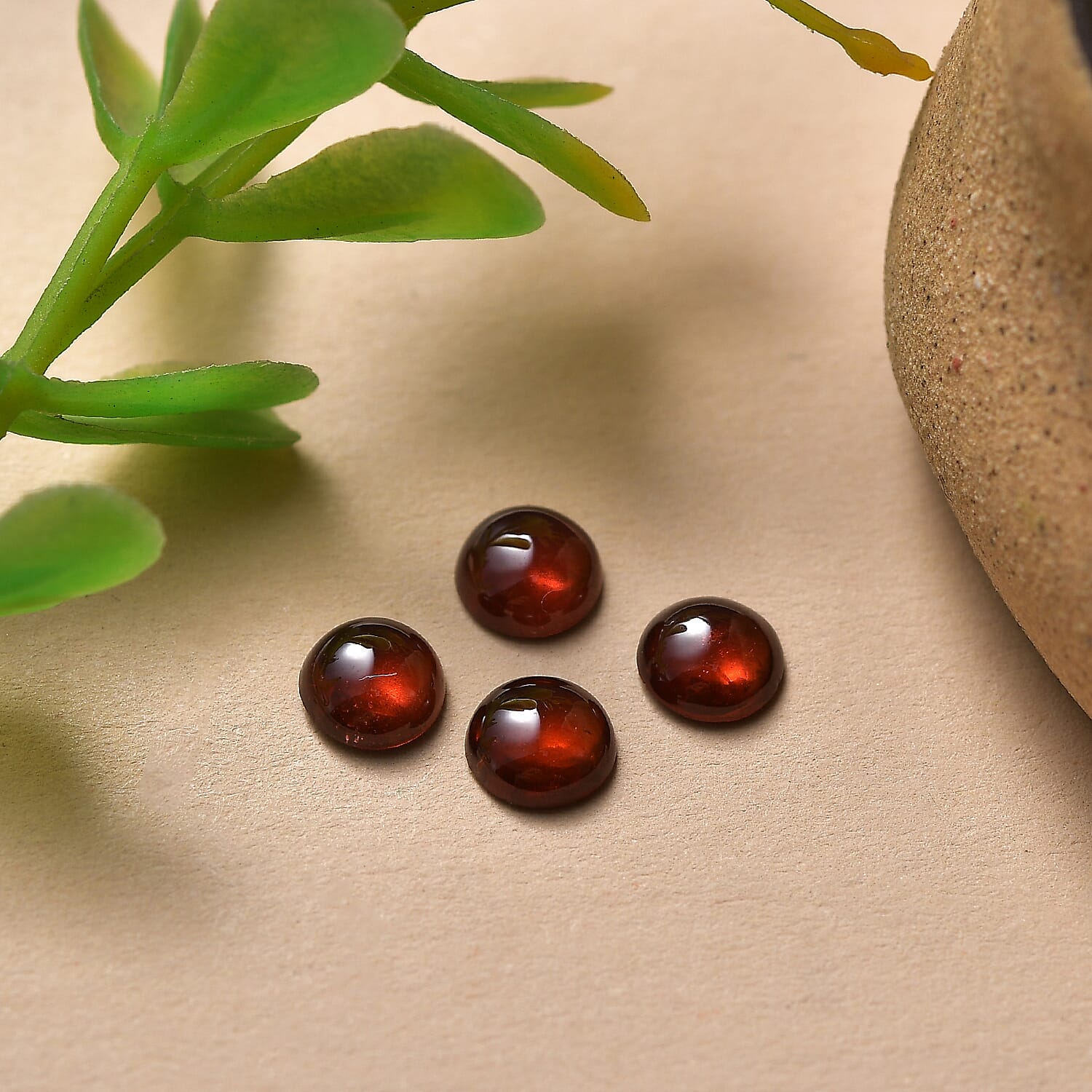 Set Of 4 Red Garnet Round 5 mm Gemstone, 2.12 Ct