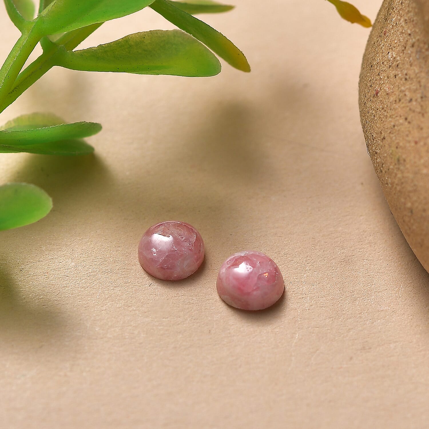 Set Of 2 Rhodochrosite Round 5 mm Gemstone, 0.92 Ct