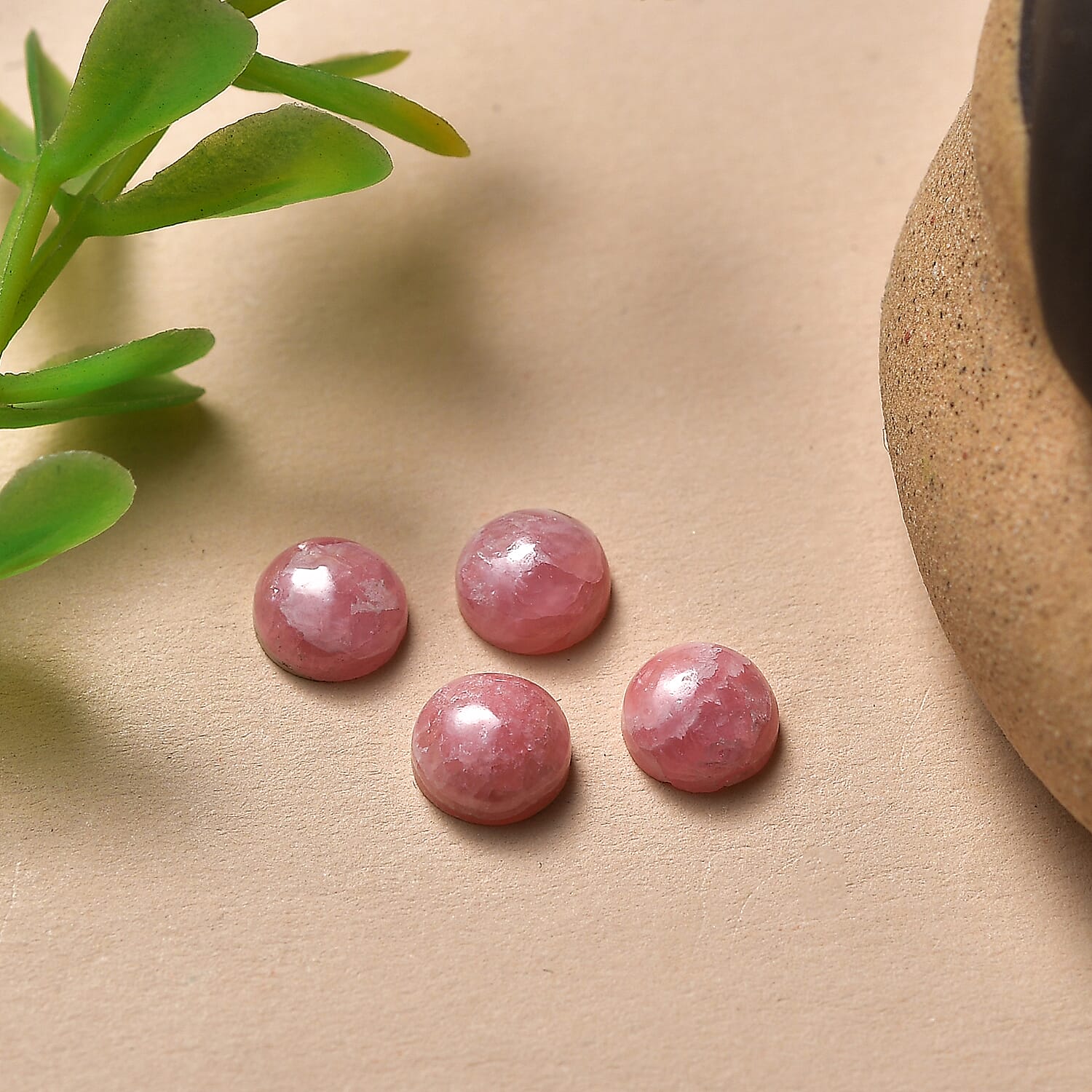 Set Of 4 Rhodochrosite Round 6 mm Gemstone, 4.59 Ct