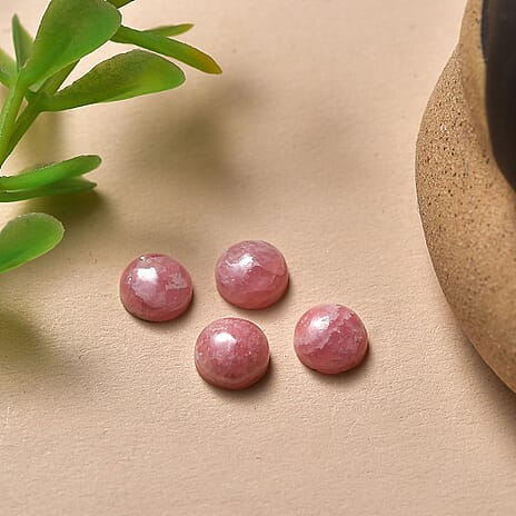 Set Of 4 Rhodochrosite Round 6 mm Gemstone, 4.59 Ct