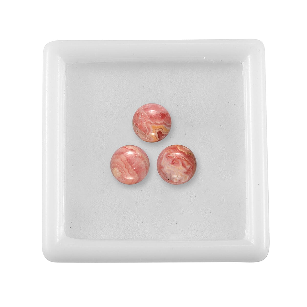 Set Of 3 Rhodochrosite Round 7 mm Gemstone, 3.75 Ct