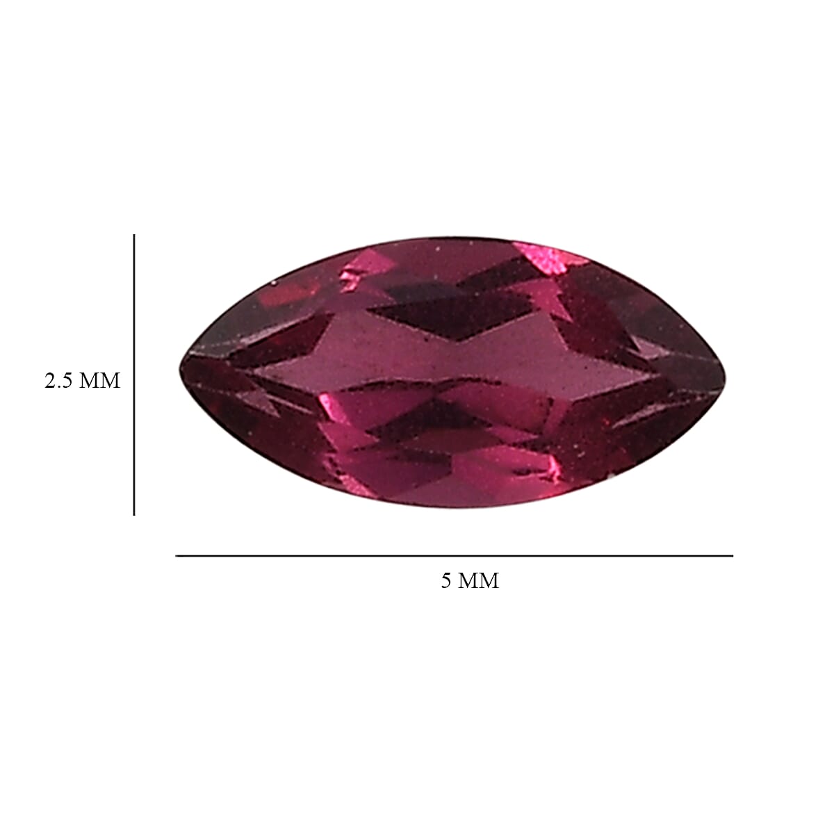 Rhodolite Garnet Marquee 5X2.5 mm Gemstone, 1.15 Ct