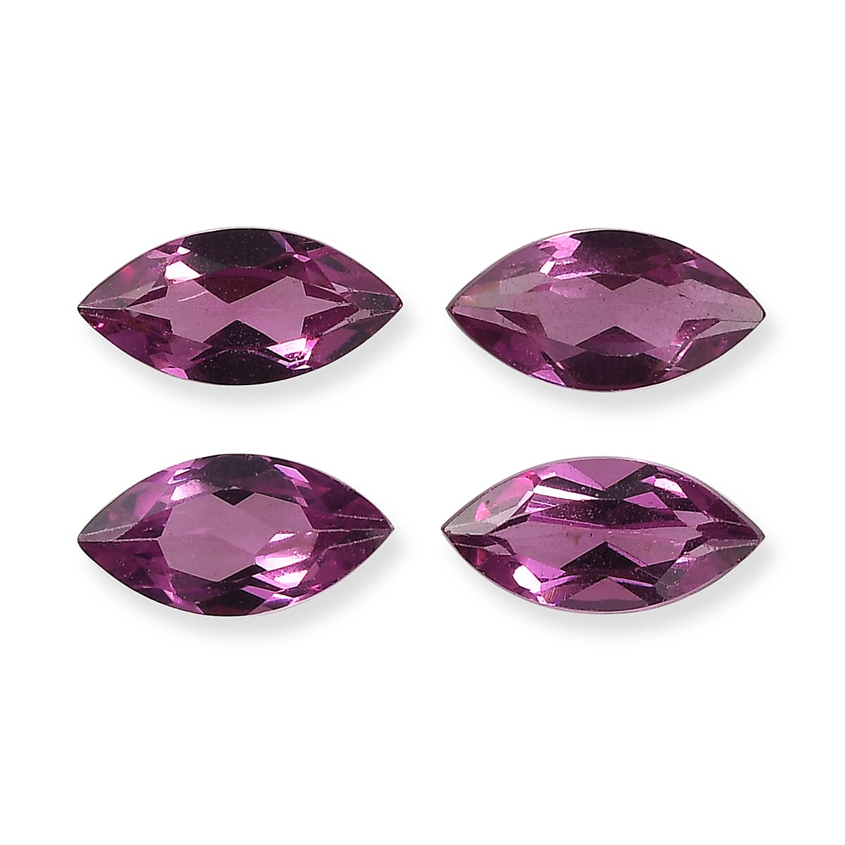 Set Of 4 Rhodolite Garnet Marquee 7X3.5 mm Gemstone, 1.80 Ct