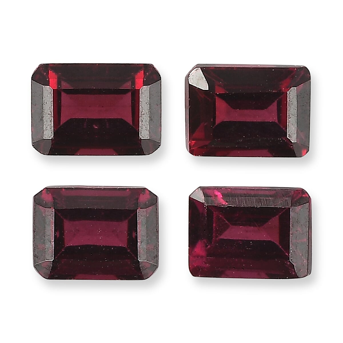 Set Of 4 Rhodolite Garnet Octagon 4X3 mm Gemstone, 1.39 Ct