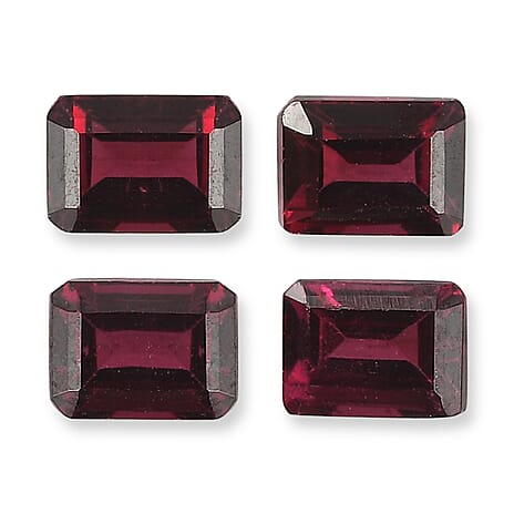 Set Of 4 Rhodolite Garnet Octagon 4X3 mm Gemstone, 1.39 Ct