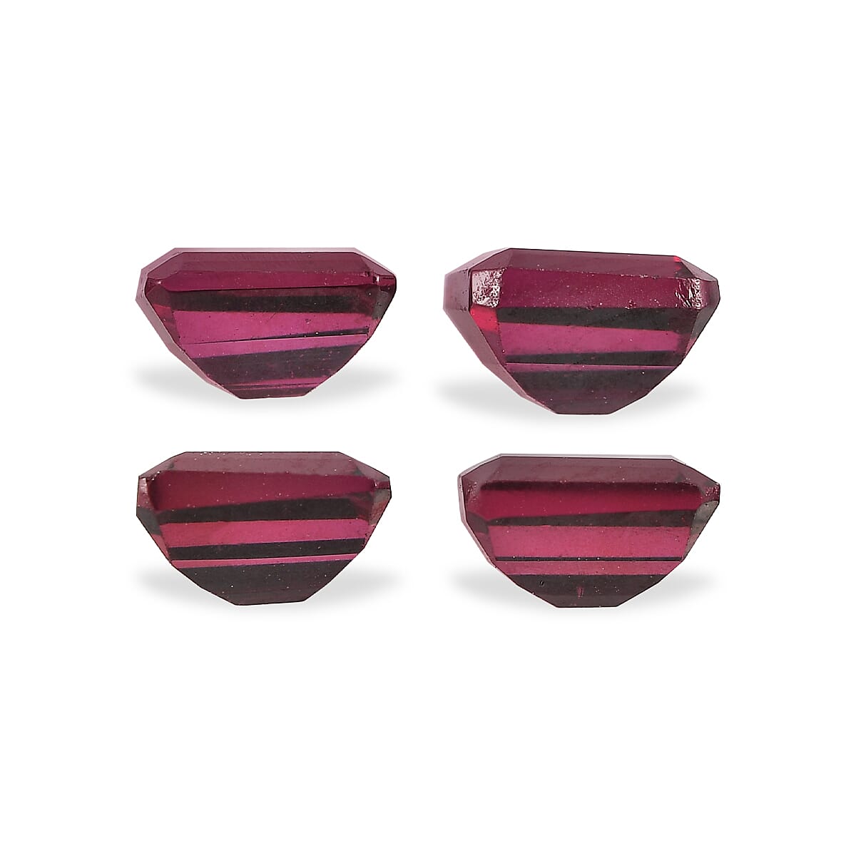 Set Of 4 Rhodolite Garnet Octagon 4X3 mm Gemstone, 1.39 Ct