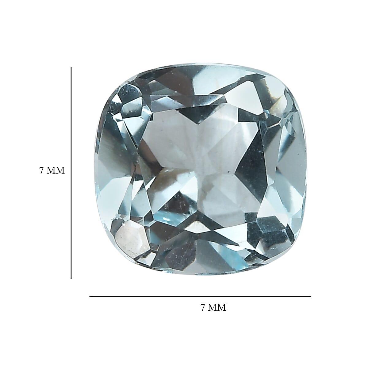 Skyblue Topaz Cushion Cut 7X7 mm Gemstone, 1.67 Ct