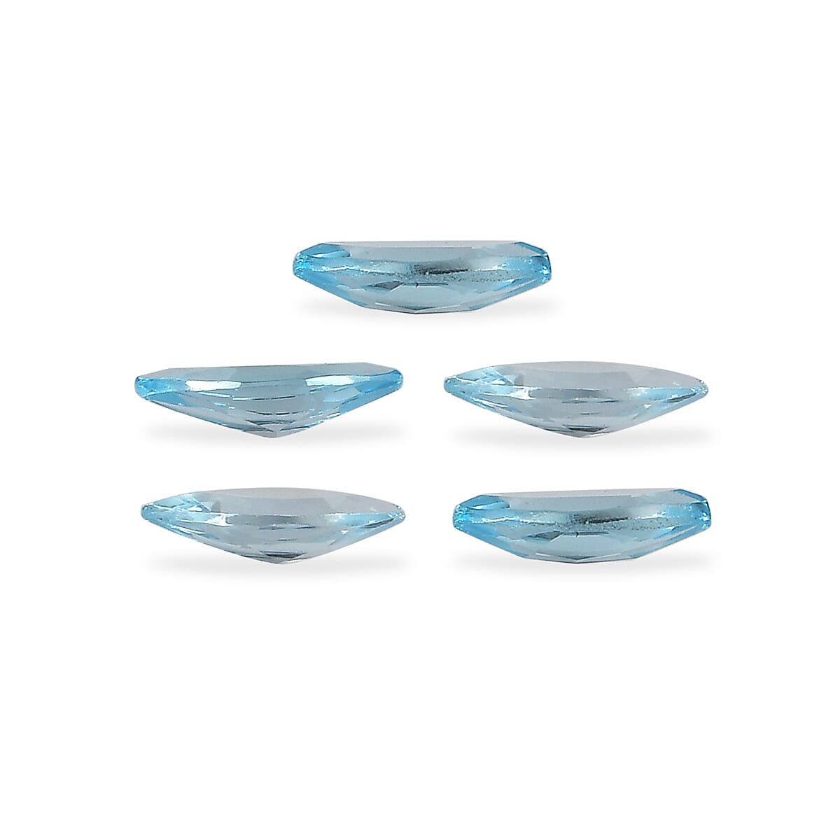 Set Of 5 Skyblue Topaz Marquee 5X2.5 mm Gemstone, 0.73 Ct