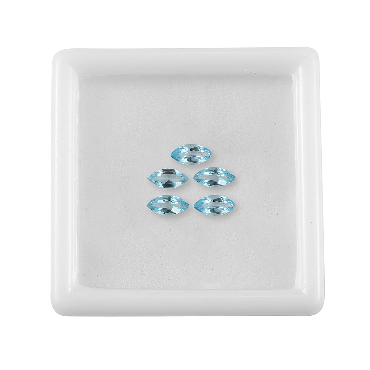 Set Of 5 Skyblue Topaz Marquee 5X2.5 mm Gemstone, 0.73 Ct