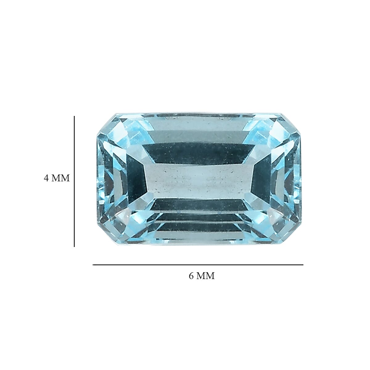 Skyblue Topaz Octagon 6X4 mm Gemstone, 0.63 Ct
