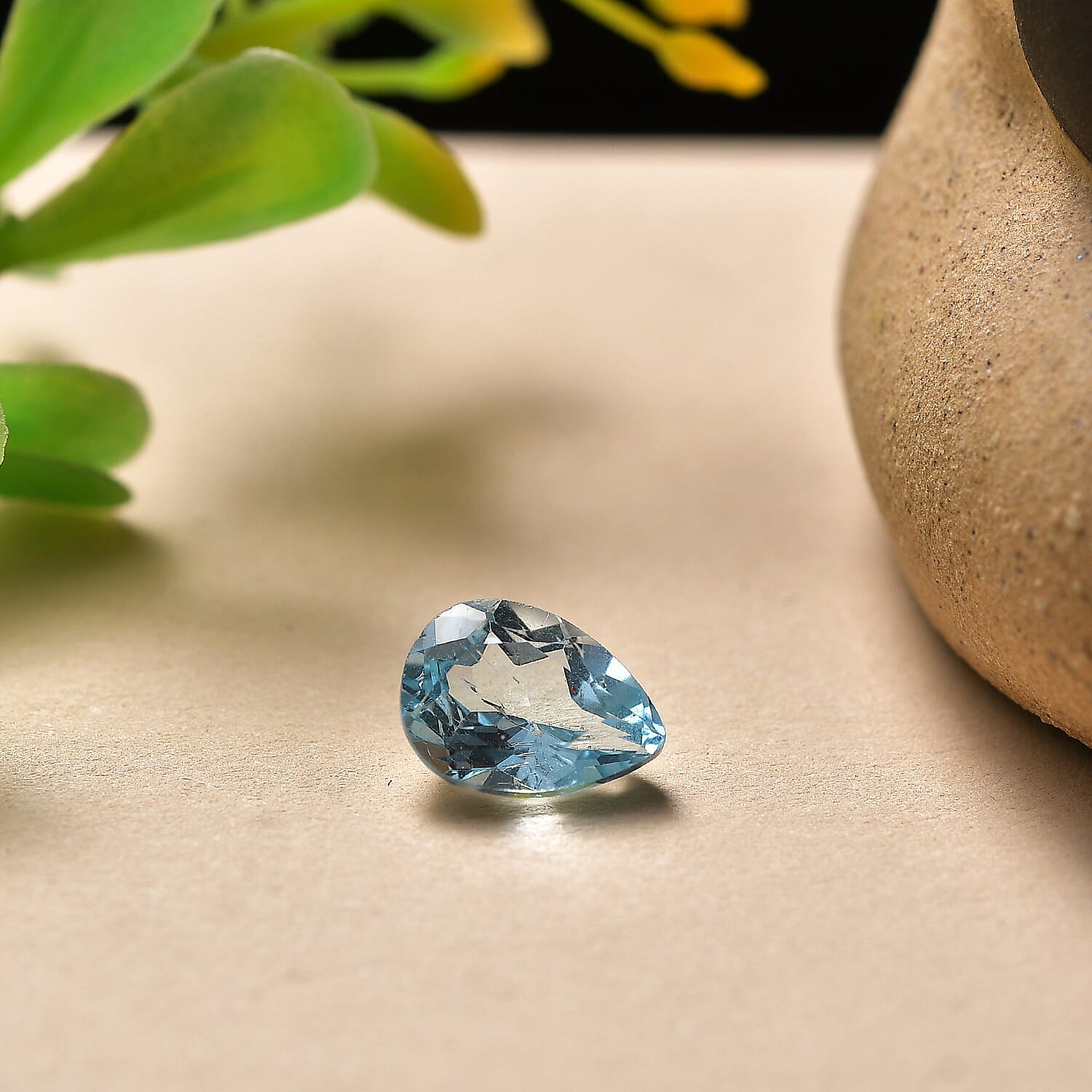 Skyblue Topaz Pear 8X6 mm Gemstone, 0.98 Ct