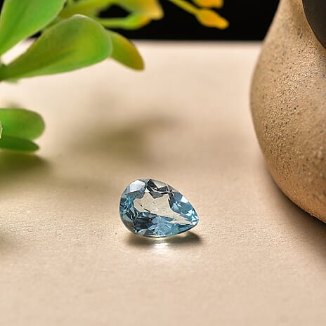 Skyblue Topaz Pear 8X6 mm Gemstone, 0.98 Ct