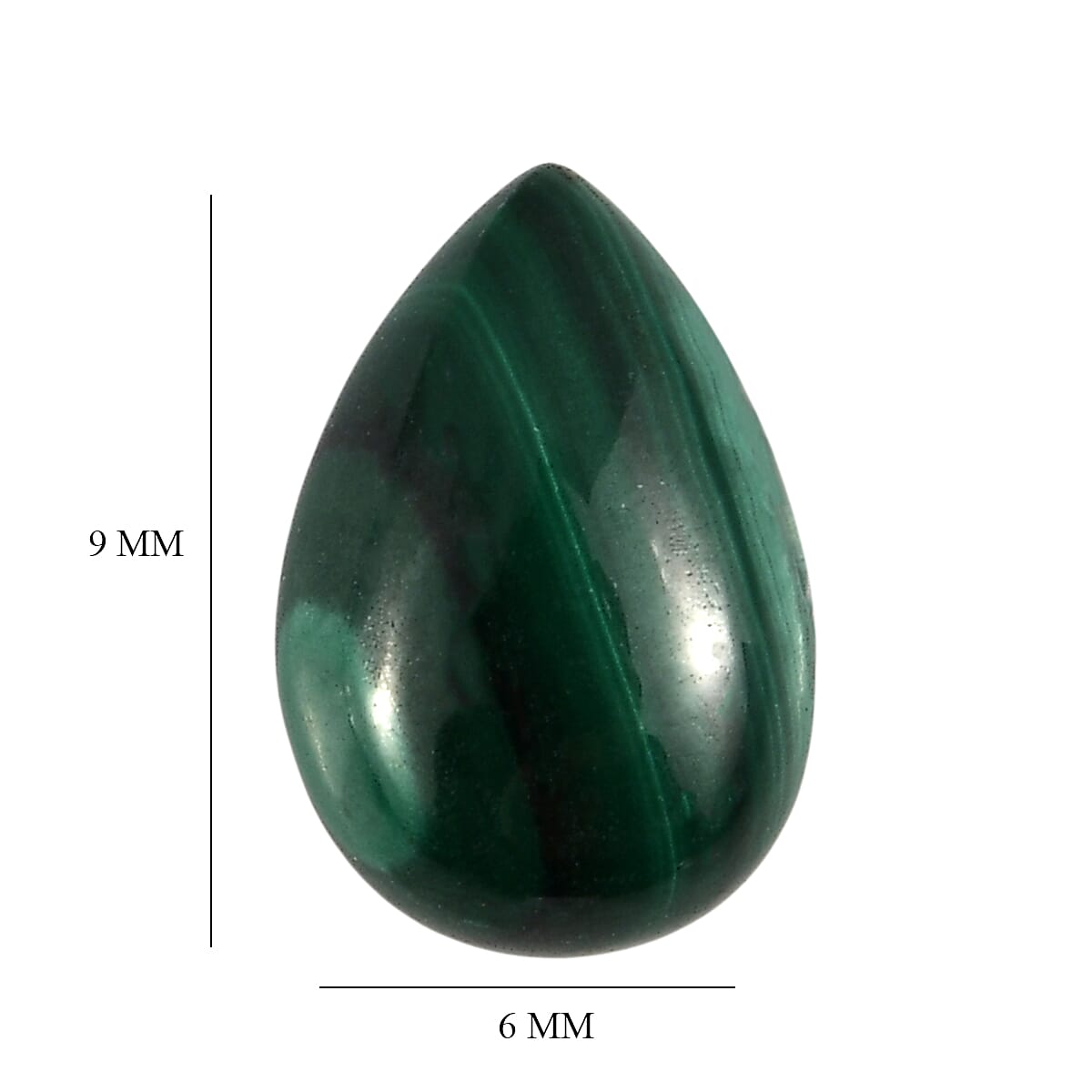 Malachite Pear 9X6 mm Gemstone, 1.31 Ct