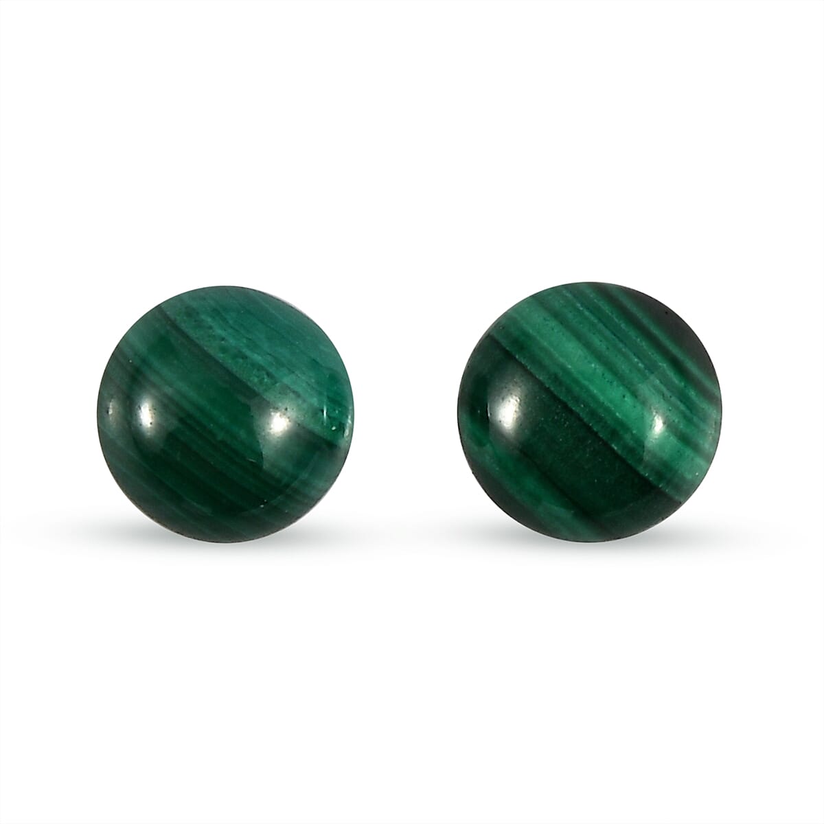 Set Of 2 Malachite Round 4.75 mm Gemstone, 0.60 Ct