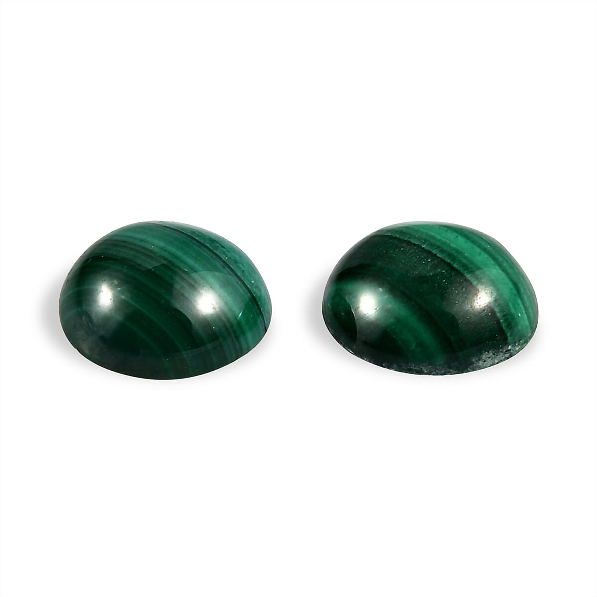 Set Of 2 Malachite Round 4.75 mm Gemstone, 0.60 Ct