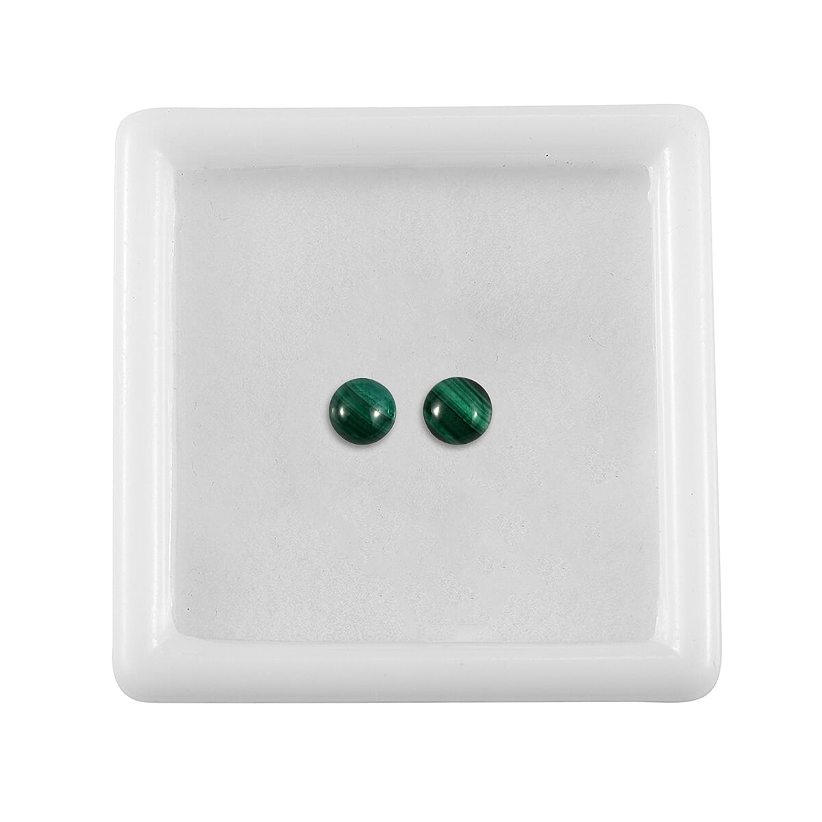 Set Of 2 Malachite Round 4.75 mm Gemstone, 0.60 Ct