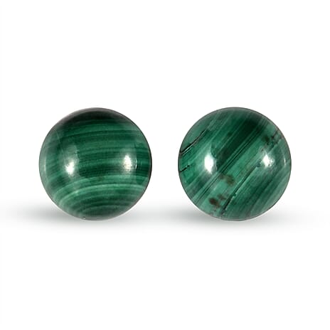 Set Of 2 Malachite Round 5.25 mm Gemstone, 1.37 Ct