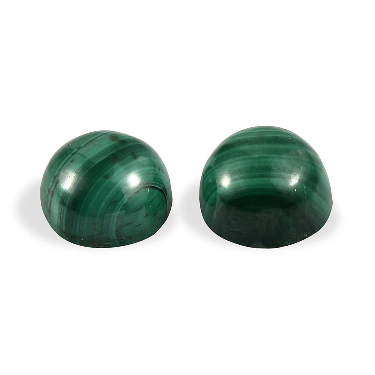 Set Of 2 Malachite Round 5.25 mm Gemstone, 1.37 Ct