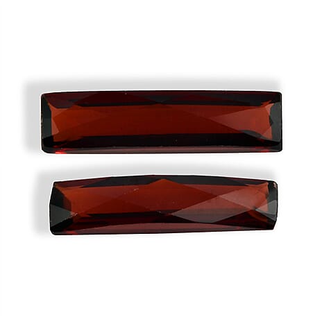 Set Of 2 Mozambique Garnet Baguette 12X3 mm Gemstone, 2.69 Ct