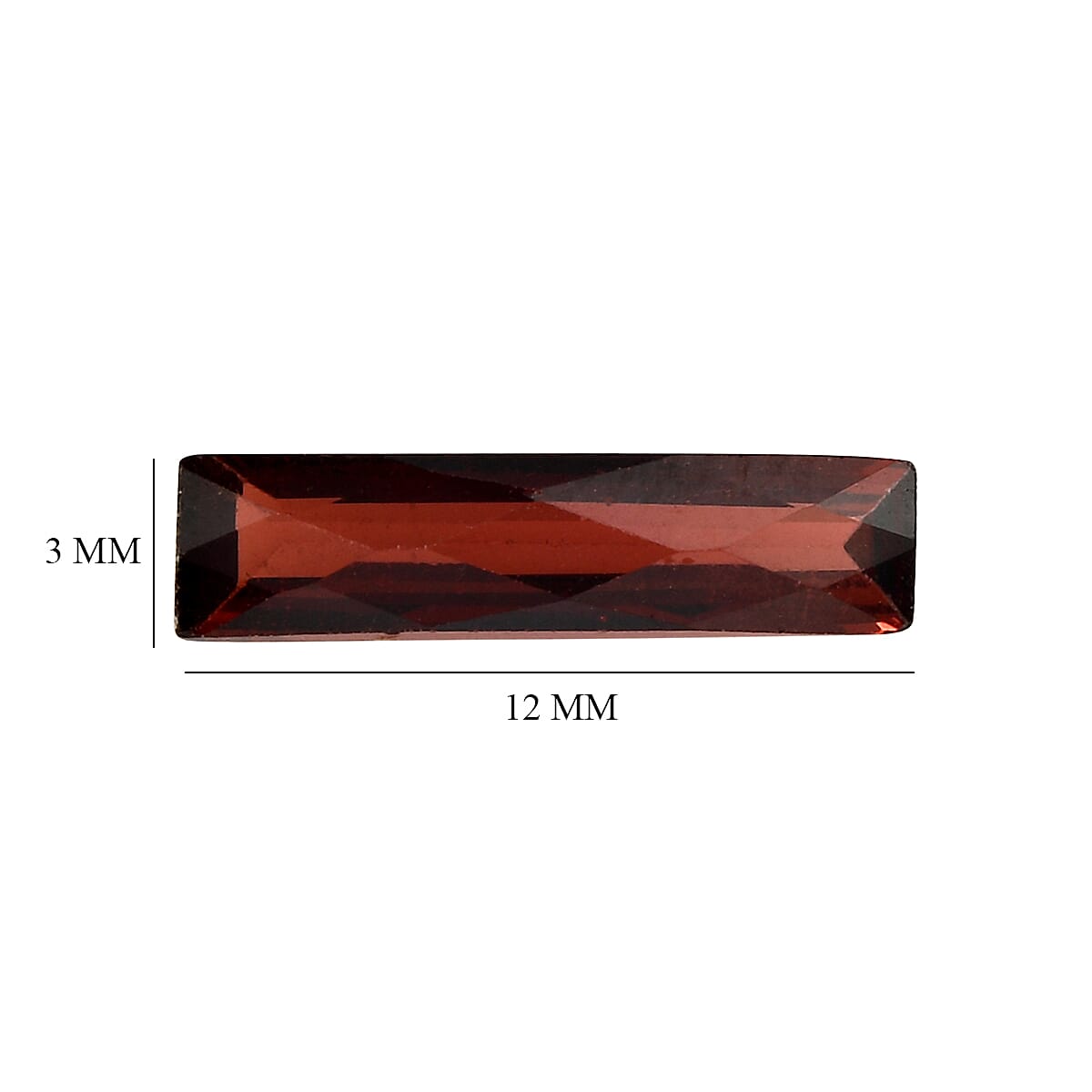 Mozambique Garnet Baguette 12X3 mm Gemstone, 1.20 Ct