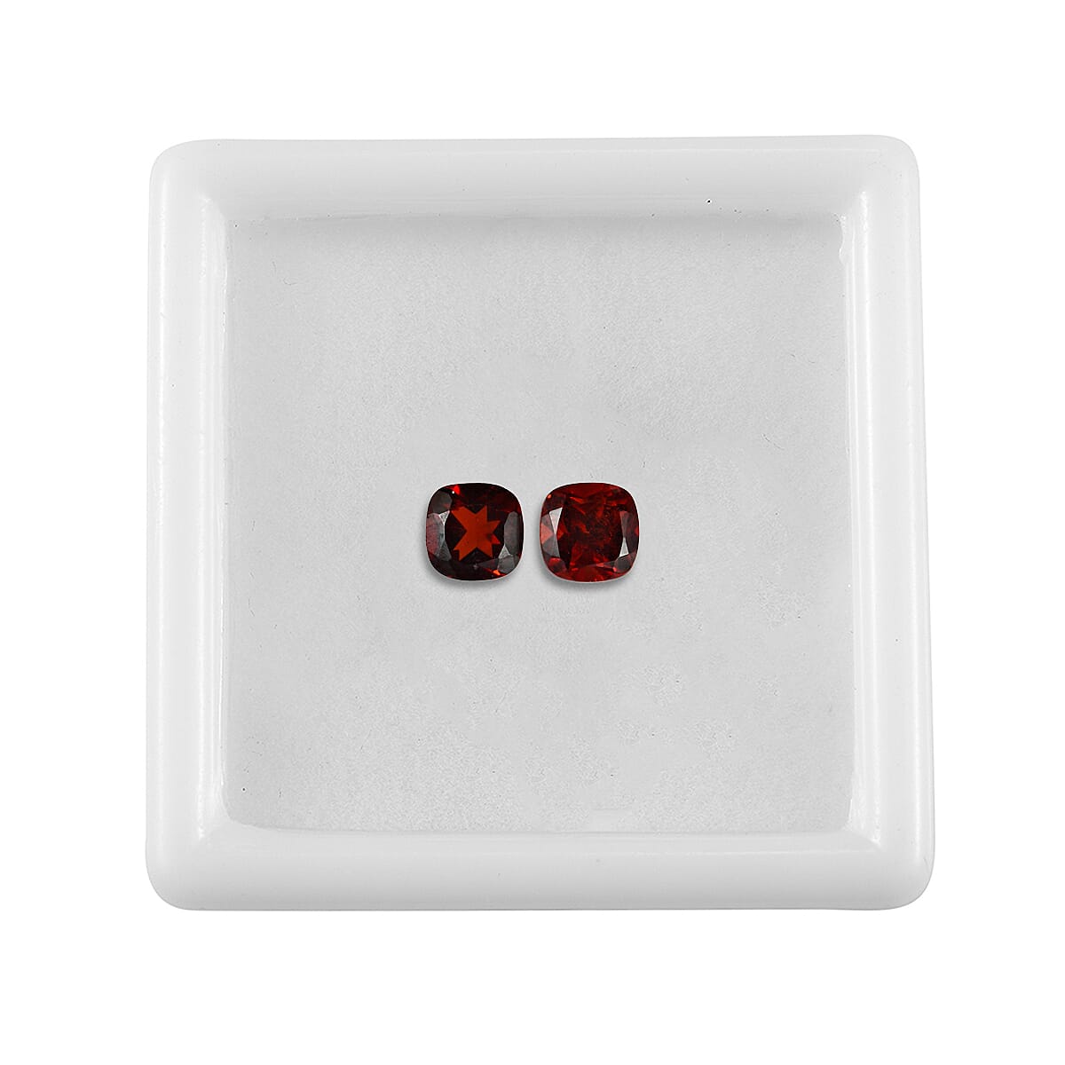 Set Of 2 Mozambique Garnet Cushion Cut 5X5 mm Gemstone, 1.20 Ct