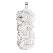 Royal Bali Collection - Ox Bone Sterling Silver Carving Dragon Pendant 60.55 Ct.