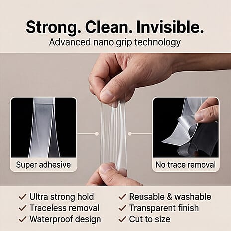 Set of 2 Waterproof Traceless Adhesive Nano Acrylic Double-Sided Tape (5m)