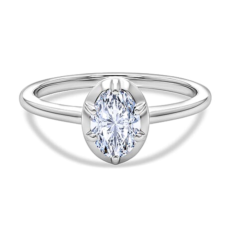 Luxuriant SI-G-H Lab Grown Diamond Solitaire Ring in Rhodium Overlay Sterling Silver 1.00 Ct.