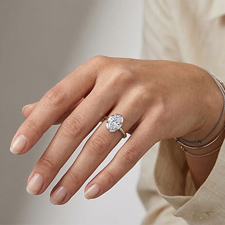 Luxuriant SI-G-H Lab Grown Diamond Solitaire Ring in Rhodium Overlay Sterling Silver 1.00 Ct.