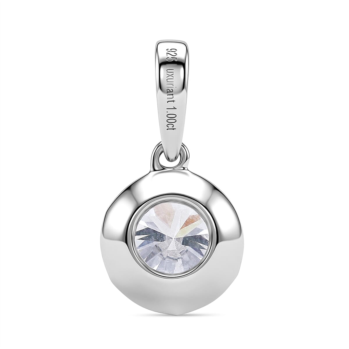 Luxuriant SI-GH Lab Grown Diamond Solitaire Pendant in Rhodium Overlay Sterling Silver 1.02 Ct.
