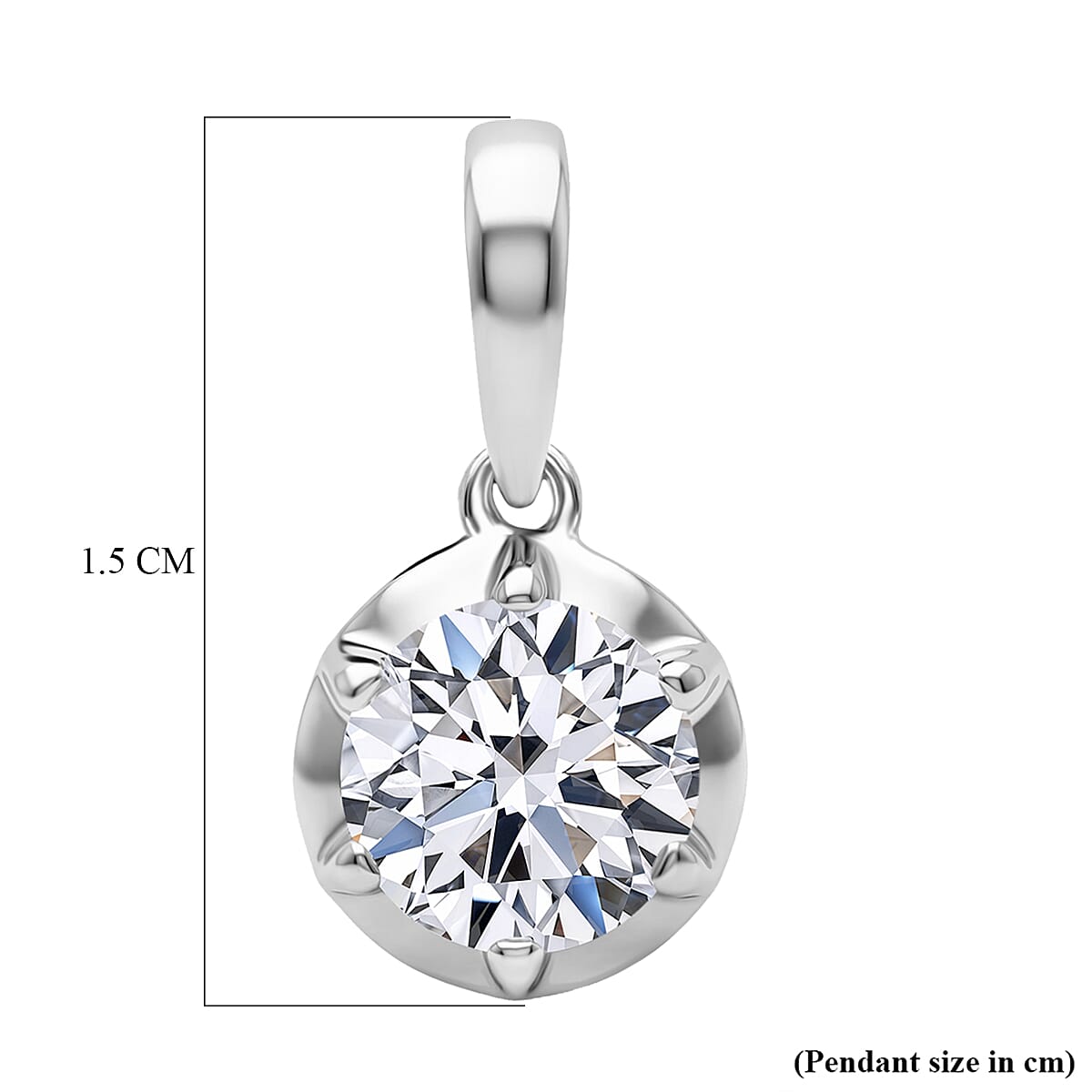 Luxuriant SI-GH Lab Grown Diamond Solitaire Pendant in Rhodium Overlay Sterling Silver 1.02 Ct.