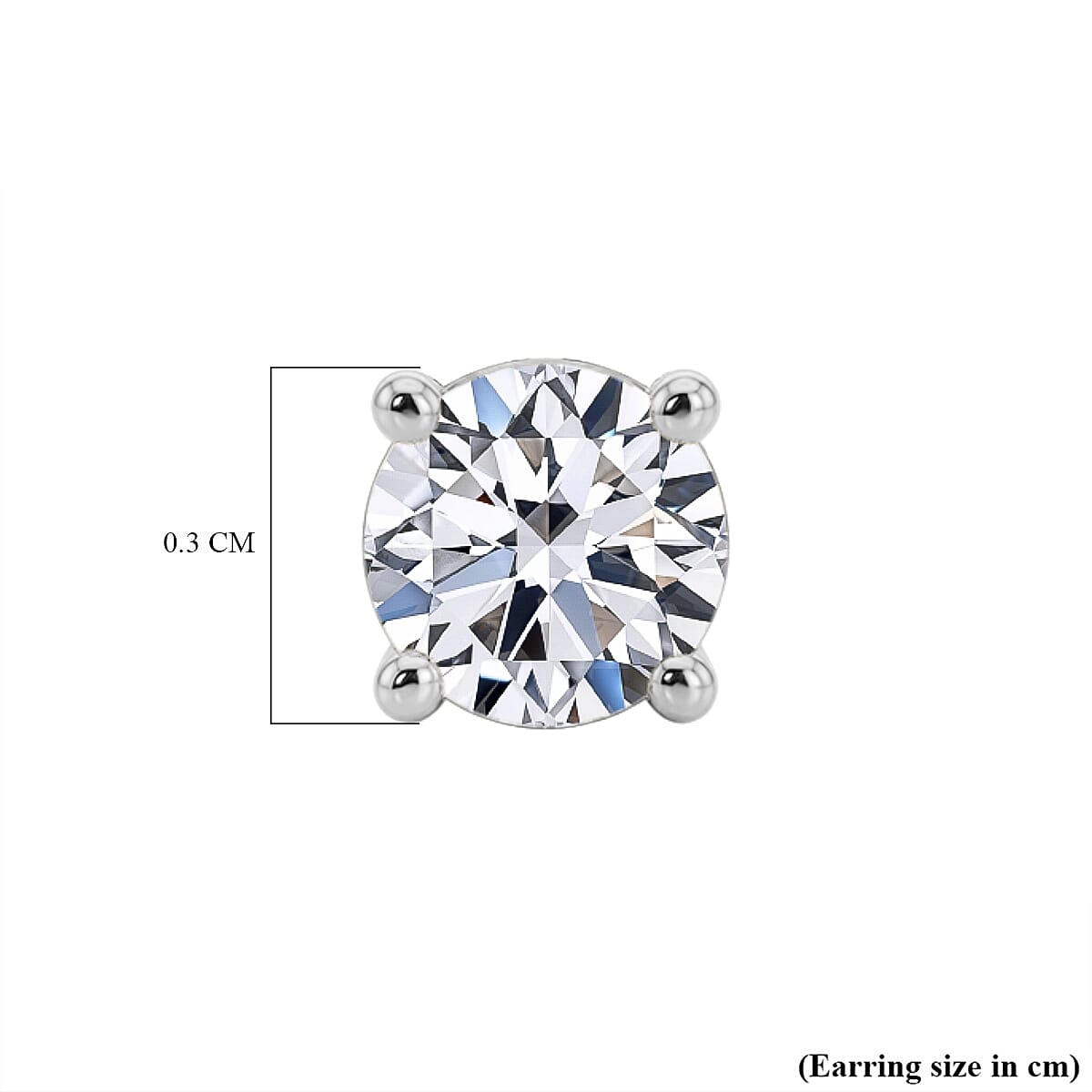 Luxuriant SI-GH Lab Grown Diamond Solitaire Earring with Screw Back in Rhodium Overlay Sterling Silver 0.20 Ct.