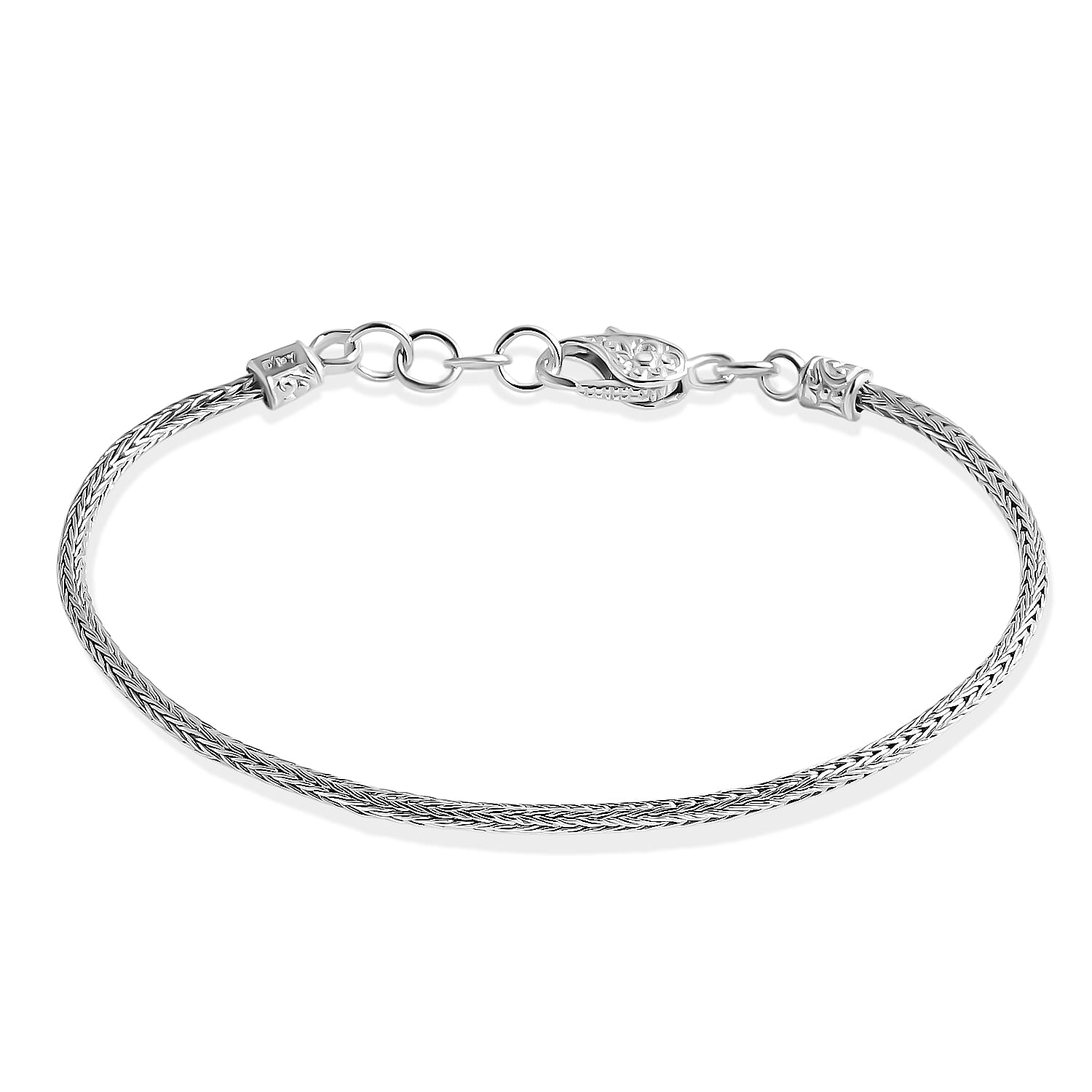 Royal Bali Collection - D'Joy Sterling Silver Bracelet (Size - 8) with Clasp, Silver Wt. 5.71 Gms