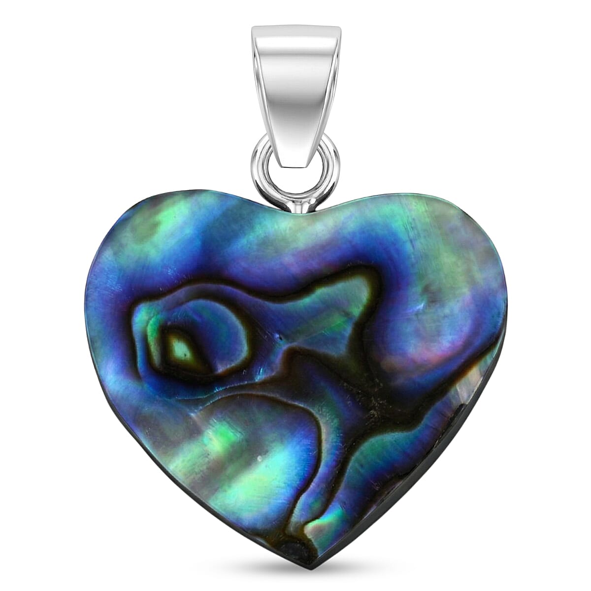 Royal Bali Collection - Abalone Shell Sterling Silver Heart Pendant  6.90 Ct.