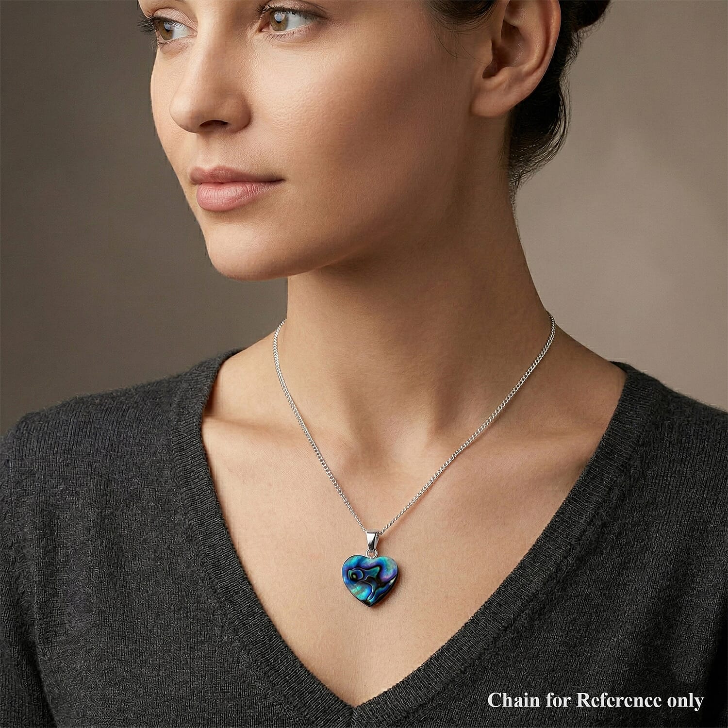 Royal Bali Collection - Abalone Shell Sterling Silver Heart Pendant  6.90 Ct.