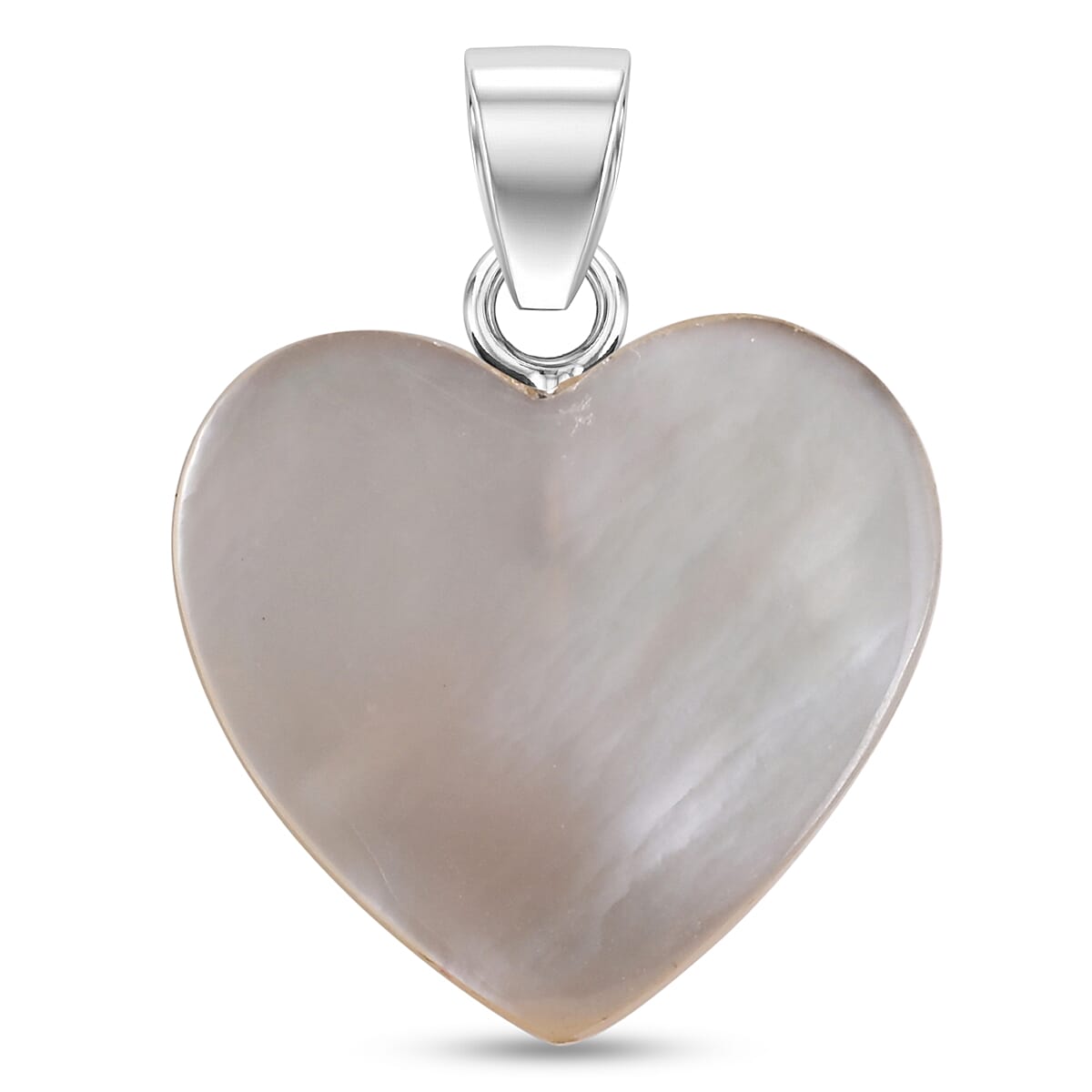 Royal Bali Collection - Mother Of Pearl Sterling Silver Heart Pendant  6.90 Ct.