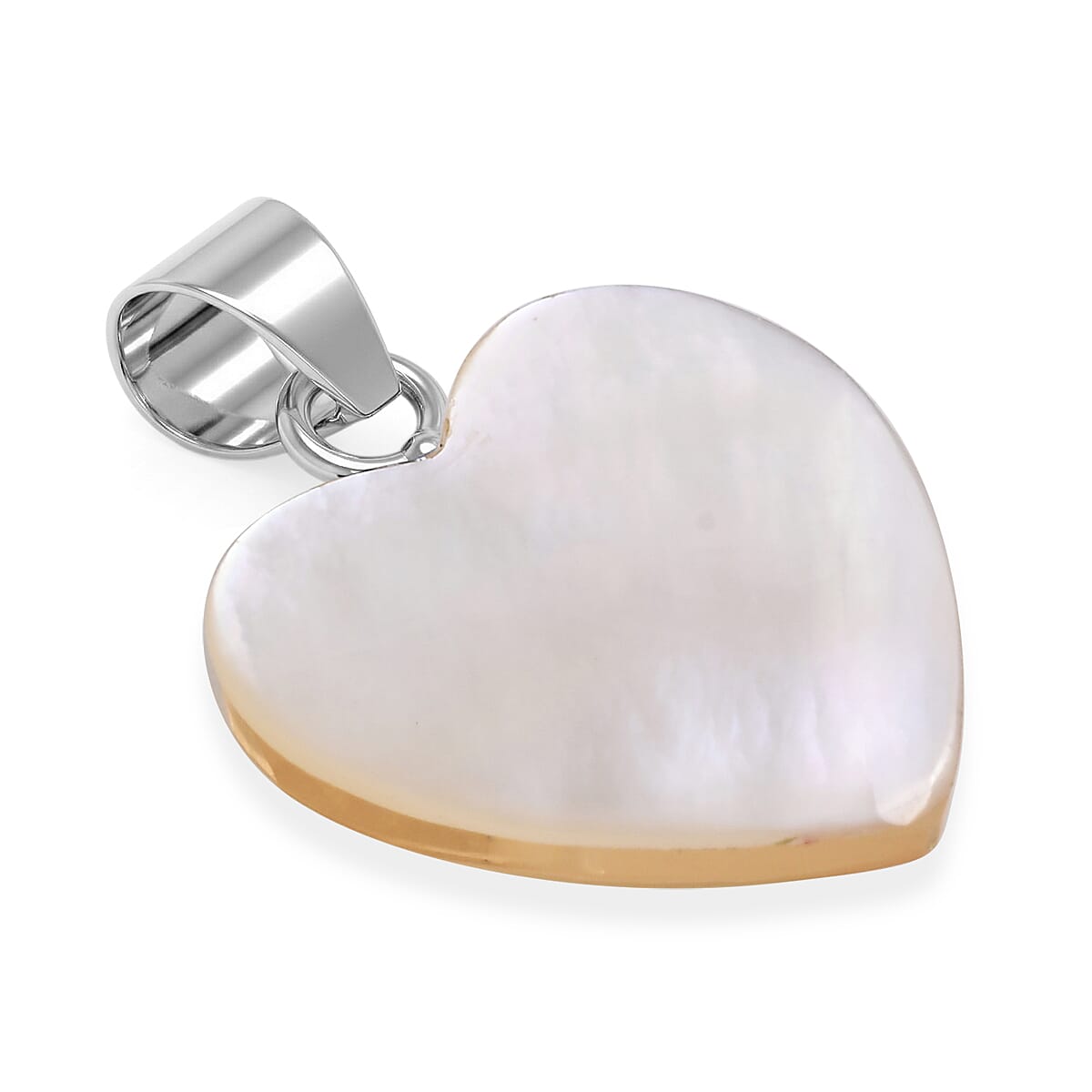 Royal Bali Collection - Mother Of Pearl Sterling Silver Heart Pendant  6.90 Ct.