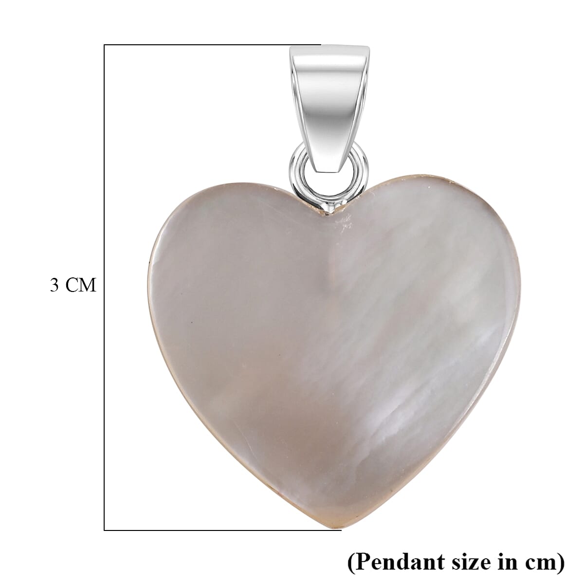 Royal Bali Collection - Mother Of Pearl Sterling Silver Heart Pendant  6.90 Ct.