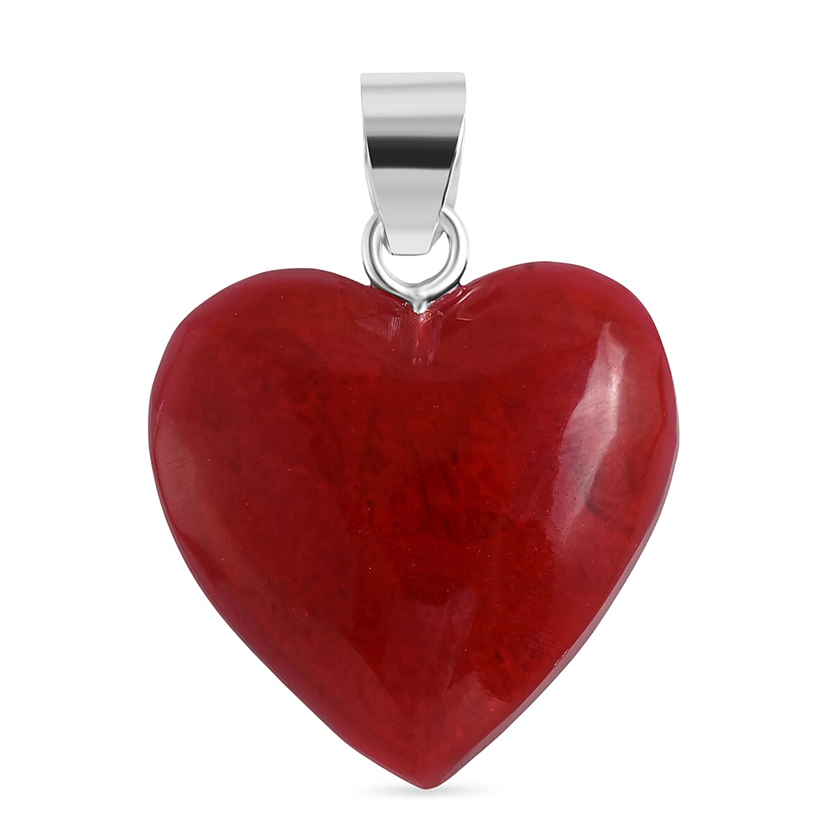 Royal Bali Collection - Coral Sterling Silver Heart Pendant 6.90 Ct.
