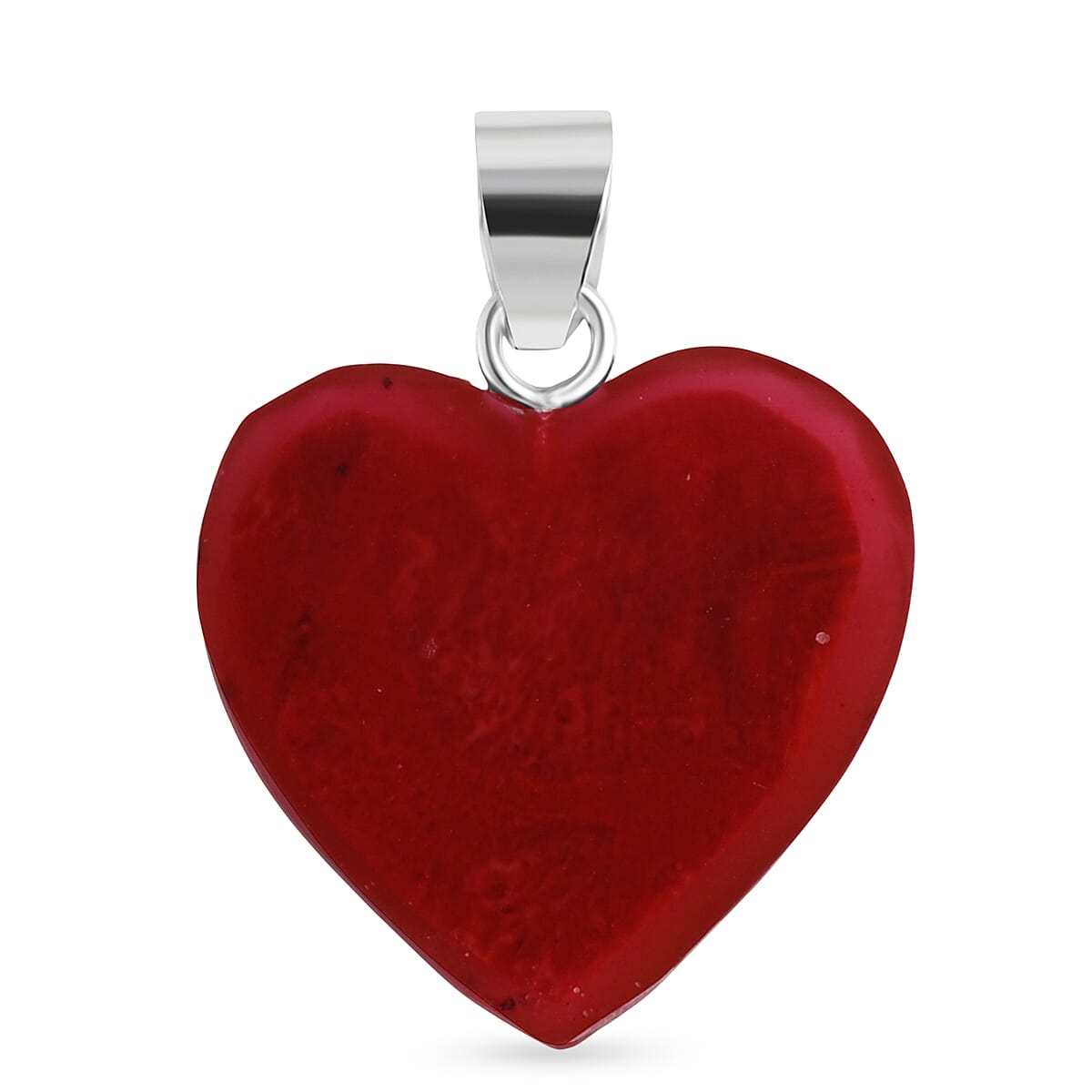 Royal Bali Collection - Coral Sterling Silver Heart Pendant 6.90 Ct.