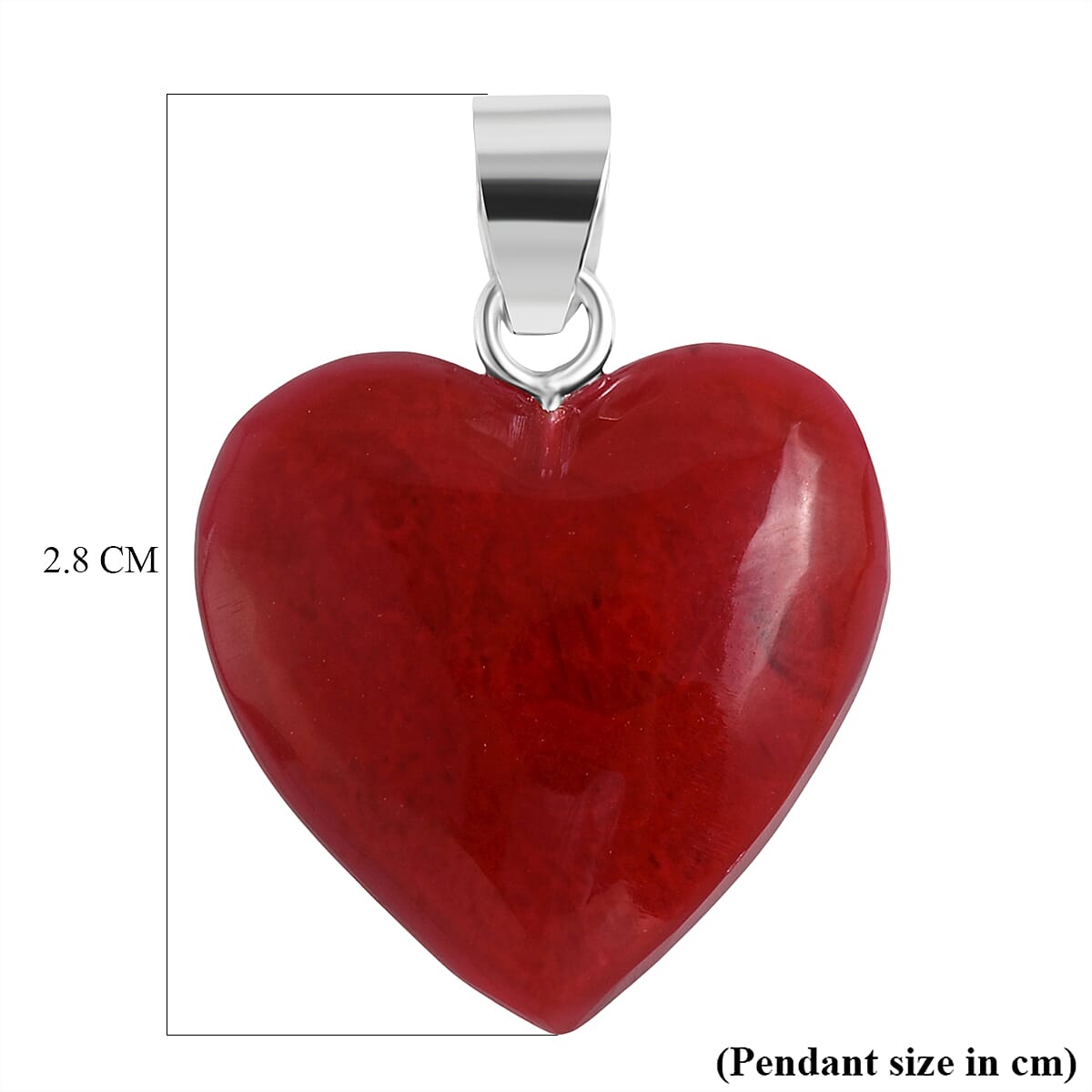 Royal Bali Collection - Coral Sterling Silver Heart Pendant 6.90 Ct.