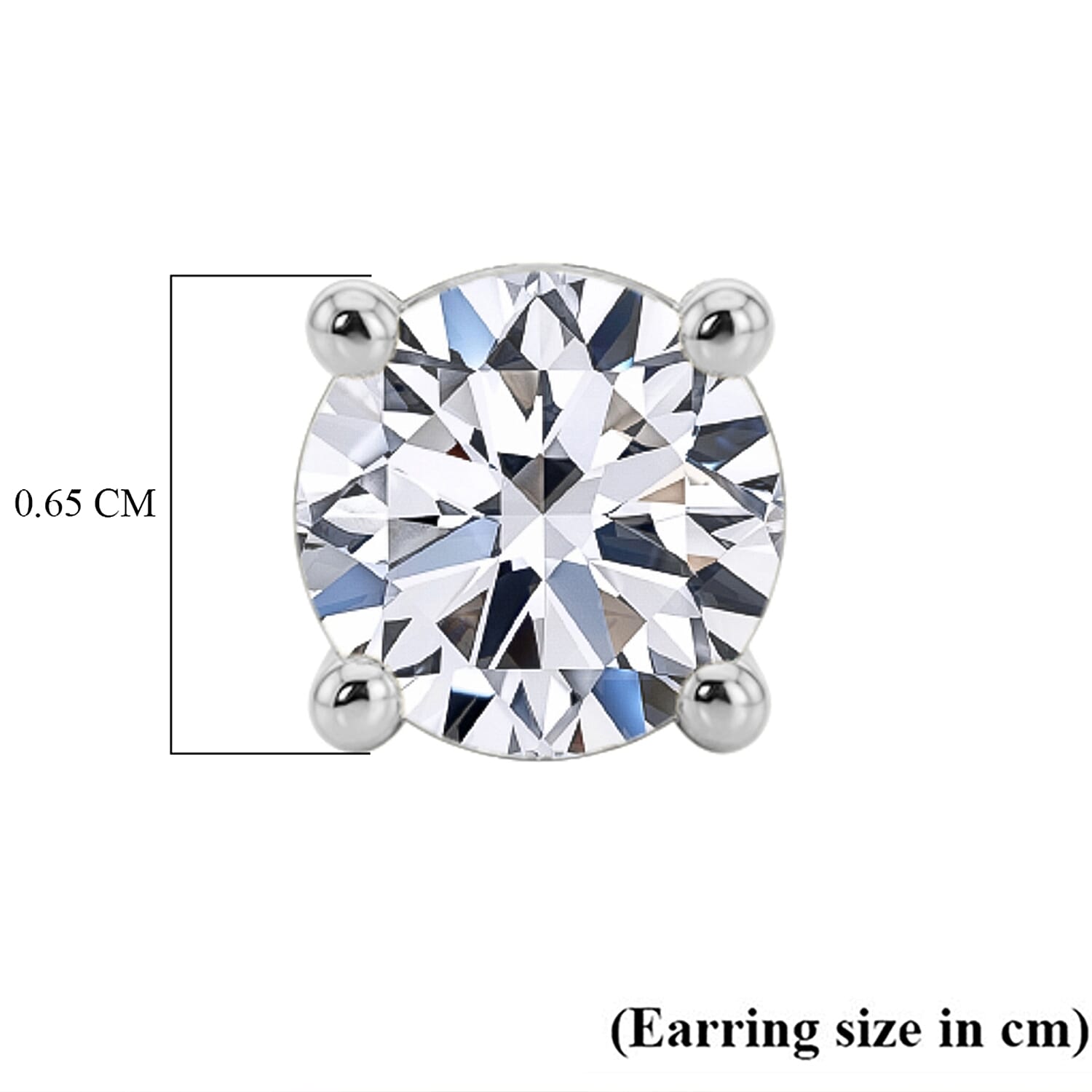 Luxuriant SI-GH Lab Grown Diamond Solitaire Earring with Screw Back in Rhodium Overlay Sterling Silver 1.00 Ct.