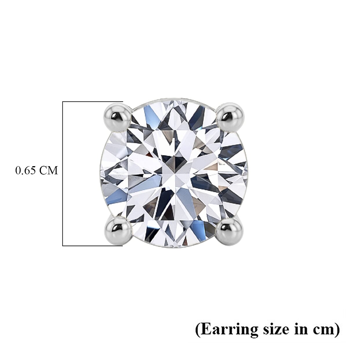 Luxuriant SI-GH Lab Grown Diamond Solitaire Earring with Screw Back in Rhodium Overlay Sterling Silver 1.00 Ct.