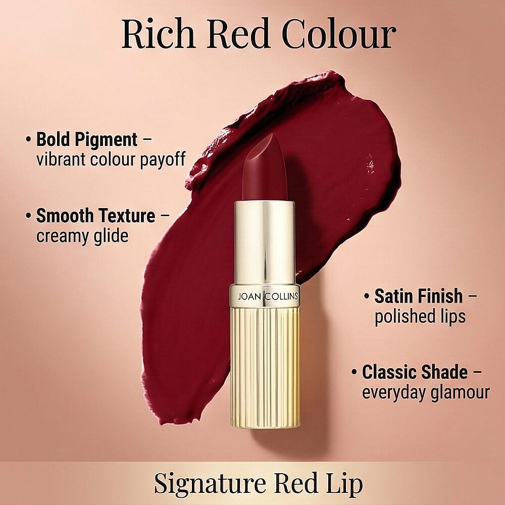 Joan Collins Timeless Beauty Compact Duo Lipstick & Powder - Alexis (Burgundy)